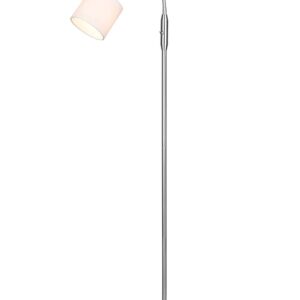 Tommy Lampadaire en Acier Satiné Flexible avec Abat-jour Blanc H.130Cm