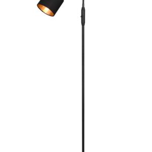 Tommy Lampadaire Noir Flexible avec Abat-jour Noir et Or H.130cm
