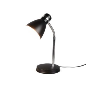 Lampe de bureau Harvey en métal noir et chromé, flexible, H. 33 cm