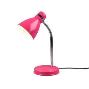 Lampe de bureau Harvey en métal violet et chromé, flexible, H. 33cm