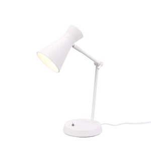 Enzo Lampe de Table à Double Cône en Métal Blanc H. 50cm