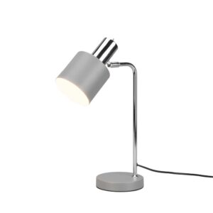 Adam Lampe de table en métal chromé et gris H. 42cm