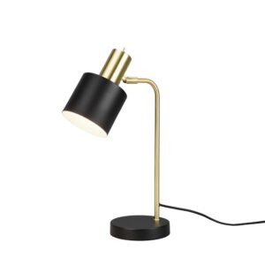 Adam Lampe de table en métal laiton satiné et noir H. 42cm