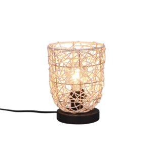 Lampe de table Lovis en rotin naturel H. 22 cm