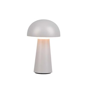 Lampe Lennon LED d'extérieur rechargeable par USB avec allumage tactile 4 intensités Gris H. 21,5 cm IP44