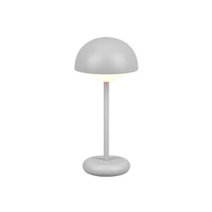 Lampe Elliot LED d'extérieur rechargeable avec USB-C, à intensité réglable (4 niveaux) et allumage tactile, gris, H. 26 cm, IP44.
