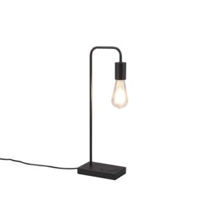 Milla Lampe de Table Noire avec Base de Recharge Inductive pour Téléphone Portable avec Interrupteur Tactile H. 51Cm