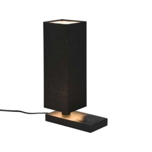 Haley Lampada Da Tavolo Nera Con Paralume Con Base X Ricarica Induttiva Cellulare Con Interruttore Touch H. 35Cm