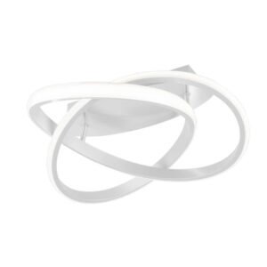 Lustre LED en spirale blanc avec réglage d'intensité et interrupteur de 45 cm de diamètre.