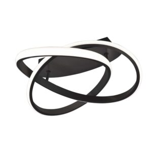 Lustre LED en spirale anthracite avec réglage d'intensité et interrupteur, diamètre 45 cm.
