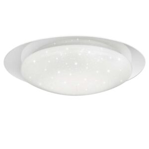 Frodo Plafonnier LED avec diffuseur blanc effet étoiles, bord transparent et télécommande multifonction D.48