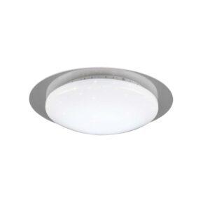 Bilbo Plafonnier LED avec diffuseur blanc effet étoiles, bord transparent avec rétroéclairage RGB et télécommande multifonction D.35