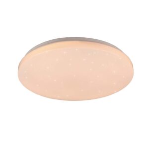 Kira Plafonnier LED avec diffuseur blanc effet étoiles RGB et télécommande multifonction D.40cm