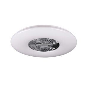 Visby - Ventilateur de plafond Plafonnier avec LED SMD 56W Ø75 cm avec fonction été-hiver Chrome