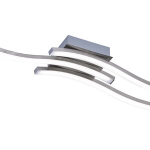 Plafonnier LED à 3 barres ondulées en acier satiné L. 54 cm