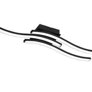 Plafonnier LED 3 barres ondulées anthracite L. 54 cm