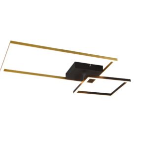 Plafonnier LED doré + noir avec articulation et intensité réglable avec interrupteur, L. 63cm