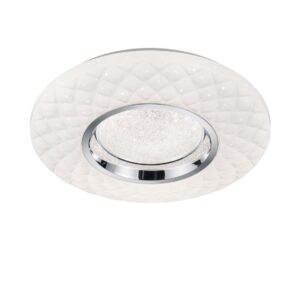 Plafonnier LED Magnolia en chrome et effet cristal avec télécommande, fonction de variation de la lumière chaude et froide, réglage de l'intensité lum