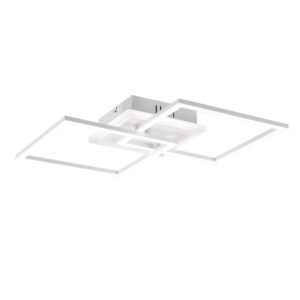 Venida Plafonnier LED Double Carré Blanc Avec Lumière Centrale Réglable Interrupteur L.58Cm
