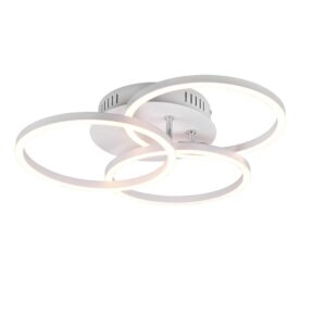 Plafonnier LED Circle Blanc avec 3 Cercles Orientables et Télécommande Multifonction L. 41cm