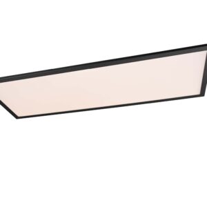 Gamme de plafonniers LED rectangulaires avec bordure noire et télécommande multifonction 80X30