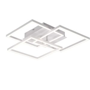 Lustre Mobile LED Blanc avec 3 Carrés Orientables et Télécommande Multifonction L. 41cm