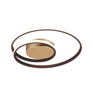 Zibal Plafonnier LED Spirale Doré Antique avec Réglage d'Intensité Interrupteur D.40Cm