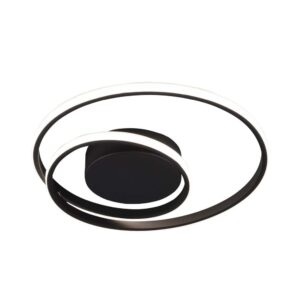 Zibal Plafonnier LED Spirale Noire avec Réglage d'Intensité Interrupteur D.40Cm
