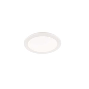 Plafonnier LED rond en métal blanc mat Camillus avec fonction de gradation et interrupteur mural normal IP44 D. 26cm