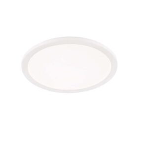 Plafonnier LED rond en métal blanc mat Camillus avec fonction de gradation et interrupteur mural IP44 D. 40cm