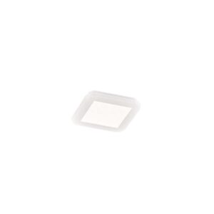 Plafonnier LED carré en métal blanc mat Camillus avec fonction de gradation et interrupteur mural IP44 L. 17cmx17cm.