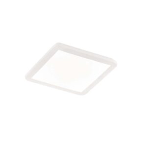 Plafonnier LED carré en métal blanc mat Camillus avec fonction de gradation et interrupteur mural IP44 L. 30cmx30cm.