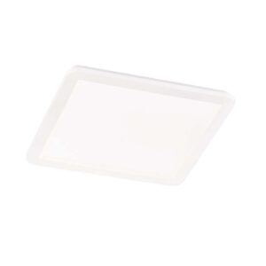 Plafonnier LED carré en métal blanc mat Camillus avec fonction de gradation et interrupteur mural standard IP44 L. 40cmx40cm