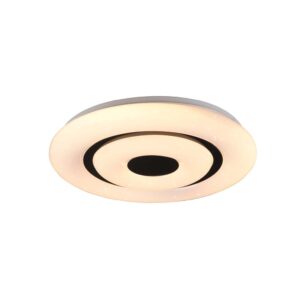 Plafonnier LED Rana avec diffuseur effet ciel étoilé et bords noirs, avec télécommande et technologie connectée "Wiz" multifonction, D. 40cm.