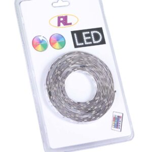 Ruban LED RVB Stripe avec télécommande Longueur 5 mètres x H. 2 cm x P. 1 cm