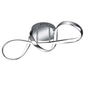 Perugia Plafonnier LED Chrome avec Variateur d'intensité Interrupteur L.60cm