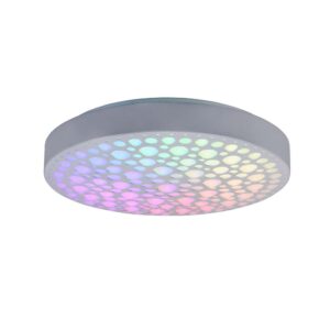 Chizu Plafonnier LED rond blanc avec effet de cercles, également RGB avec télécommande multifonction D. 40cm