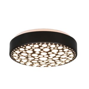 Chizu Plafonnier LED Rond Noir Effet Cercles D. 28cm