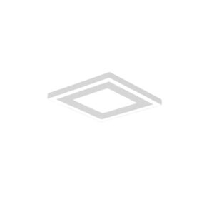 Carus Plafonnier LED Carré avec Bord Blanc et Double Interrupteur pour Allumages Séparés 20cm x 20cm