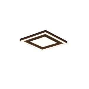 Carus Plafonnier LED Carré Bord Noir Double Interrupteur pour Allumages Séparés 20cm x 20cm
