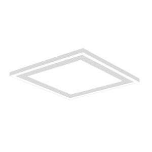Carus Plafonnier LED Carré avec Bord Blanc Double Interrupteur pour Allumages Séparés 33cm x 33cm