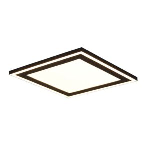 Carus Plafonnier LED Carré Bord Noir Double Interrupteur pour Allumages Séparés 33cm x 33cm