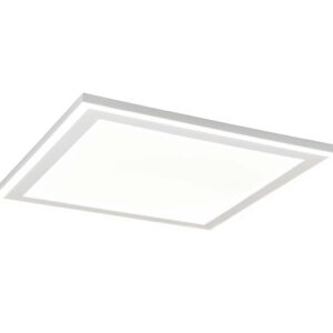 Carus Plafonnier LED Carré avec Bord Blanc Double Interrupteur pour Allumages Séparés 43cm x 43cm