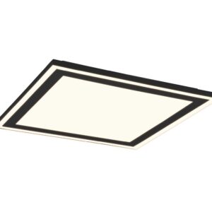 Carus Plafonnier LED Carré Bord Noir Double Interrupteur pour Allumages Séparés 43cm x 43cm