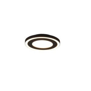 Carus Plafonnier LED rond bord noir double interrupteur pour allumages séparés D. 20cm