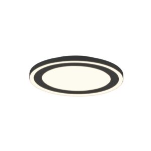 Carus Plafonnier LED rond bord noir double interrupteur pour allumages séparés D. 33cm