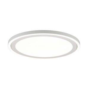 Carus Plafonnier LED rond bord blanc double interrupteur pour allumages séparés D. 43cm