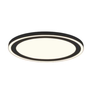 Carus Plafonnier LED rond avec bord noir, double interrupteur pour allumages séparés, Ø 43 cm.