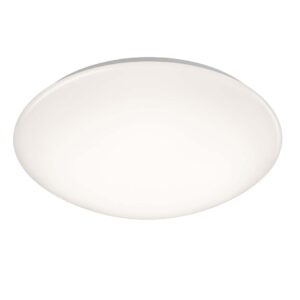 Plafonnier LED Pollux avec détecteur de mouvement, diffuseur en métacrylate blanc, IP44, D. 27cm