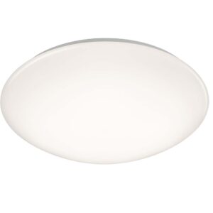 Plafonnier LED Pollux avec détecteur de mouvement, diffuseur en métacrylate blanc, IP44, D. 40cm